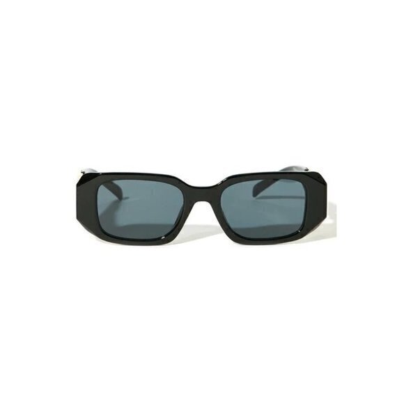 Curb Chain Square Frame Sunglasses Black‎ main image 7